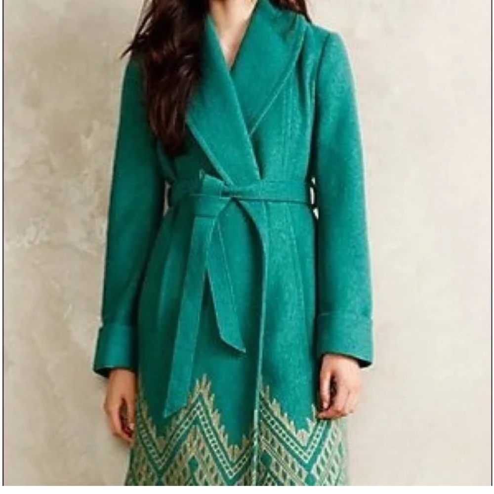 Tracy Reese Teal Coat with Belt